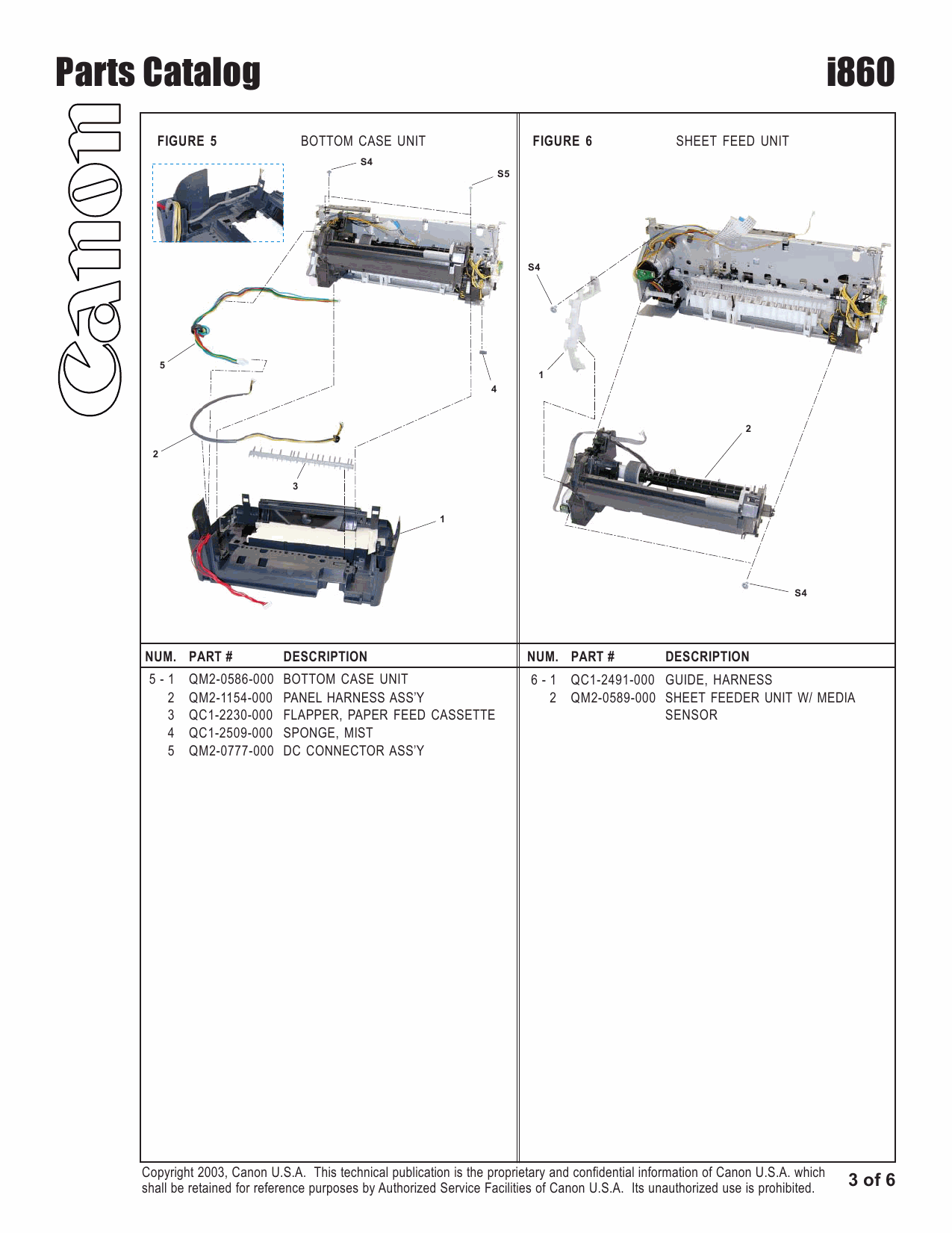 Canon PIXUS i860 Parts Catalog Manual-4